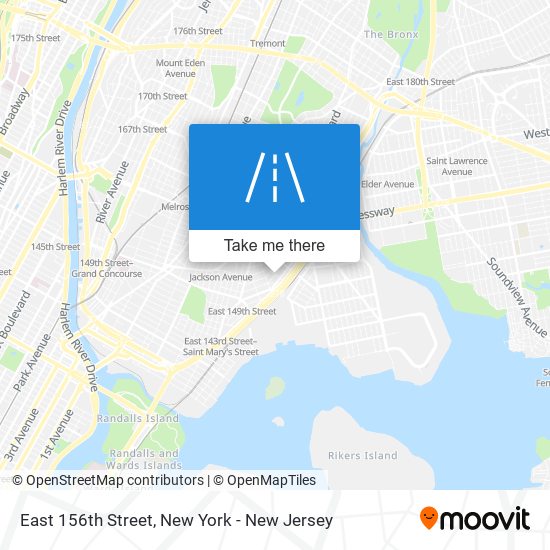 East 156th Street map