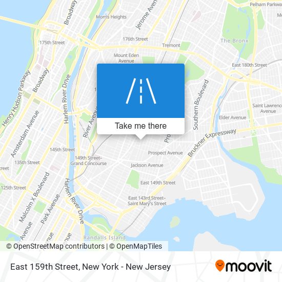 East 159th Street map