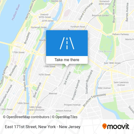 East 171st Street map