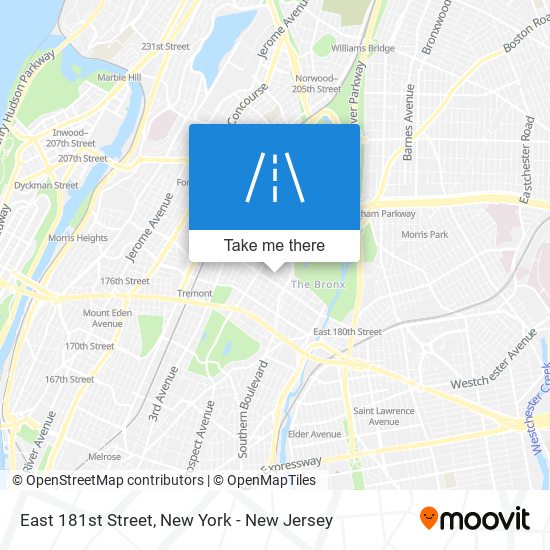 East 181st Street map