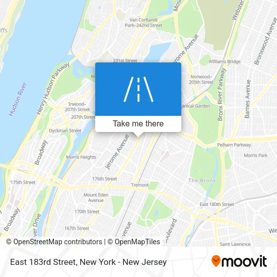East 183rd Street map