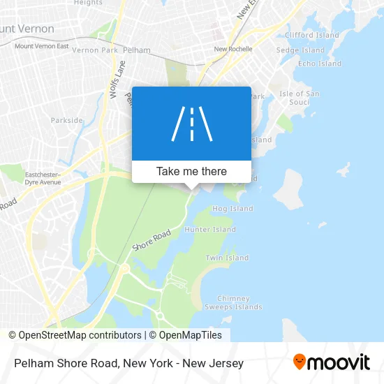 Pelham Shore Road map
