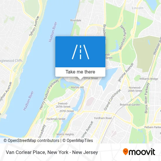 Van Corlear Place map