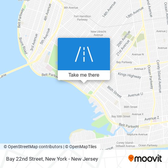 Bay 22nd Street map