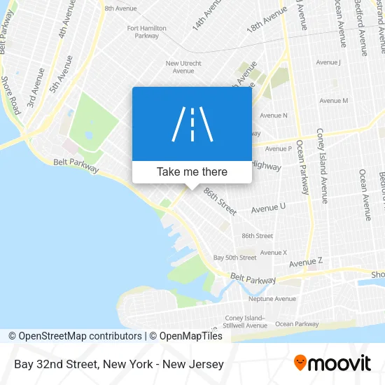 Bay 32nd Street map