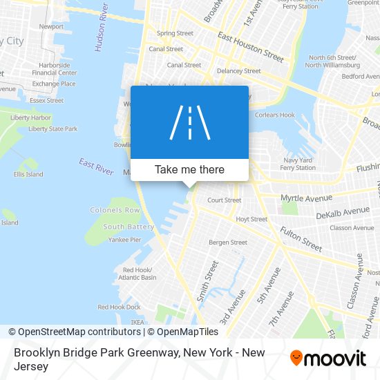 Brooklyn Bridge Park Greenway map