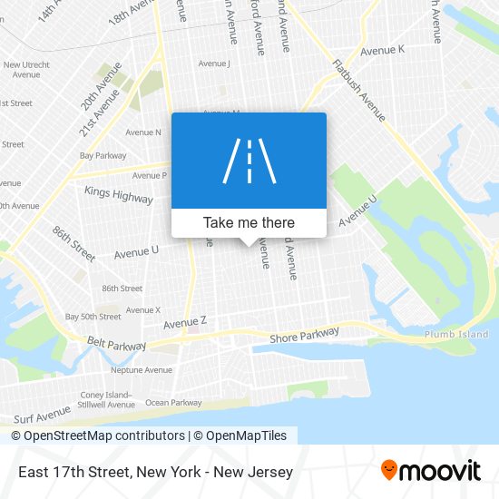 East 17th Street map