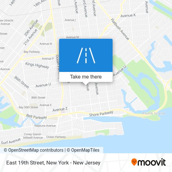 East 19th Street map