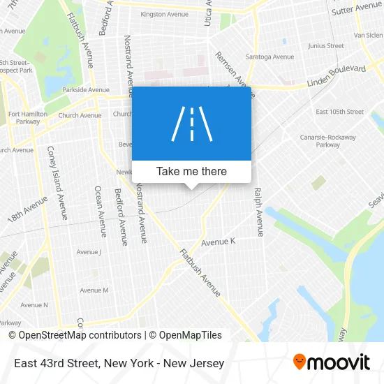 East 43rd Street map