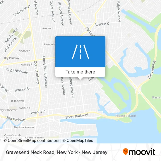 Gravesend Neck Road map