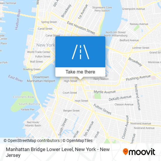 Manhattan Bridge Lower Level map