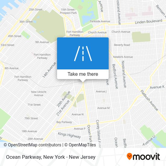 Mapa de Ocean Parkway