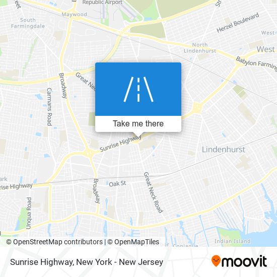 Sunrise Highway map