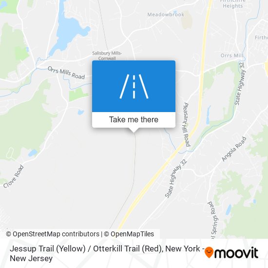 Mapa de Jessup Trail (Yellow) / Otterkill Trail (Red)