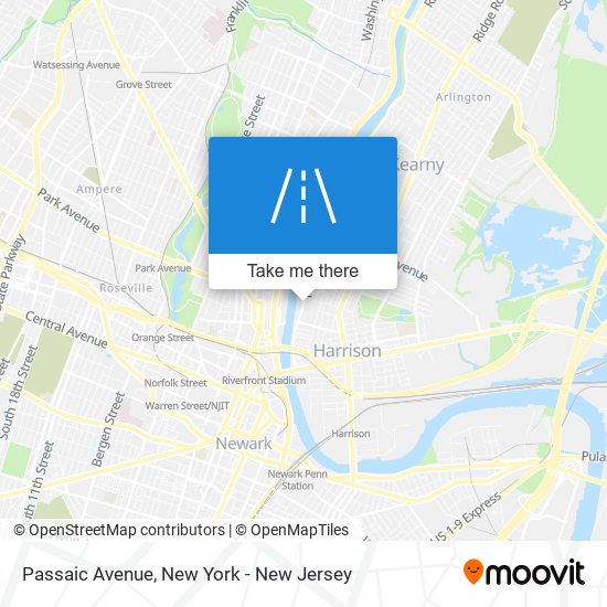 Mapa de Passaic Avenue