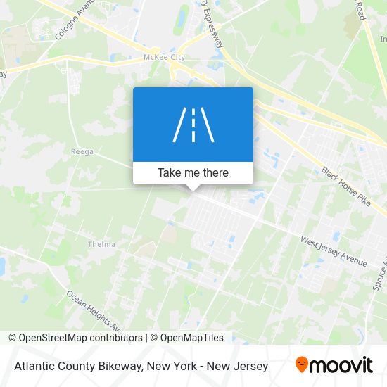 Mapa de Atlantic County Bikeway