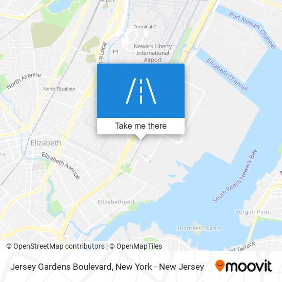 Mapa de Jersey Gardens Boulevard