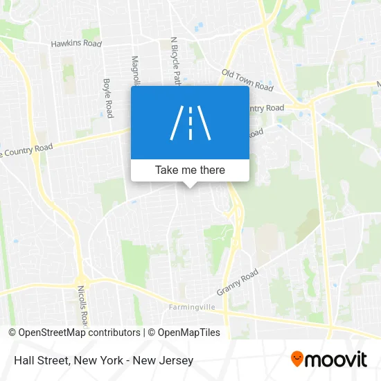 Hall Street map