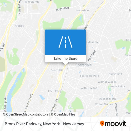 Bronx River Parkway map