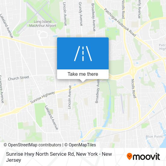 Sunrise Hwy North Service Rd map