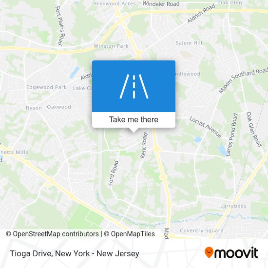 Tioga Drive map