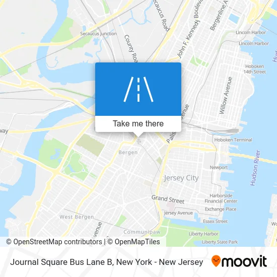 Journal Square Bus Lane B map