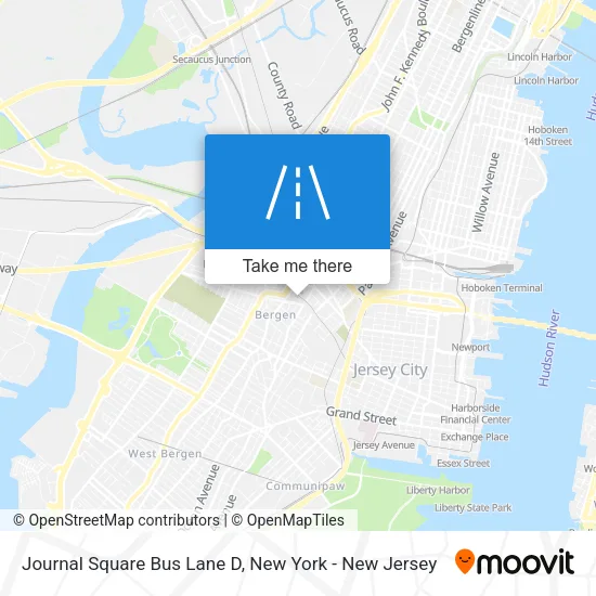 Journal Square Bus Lane D map