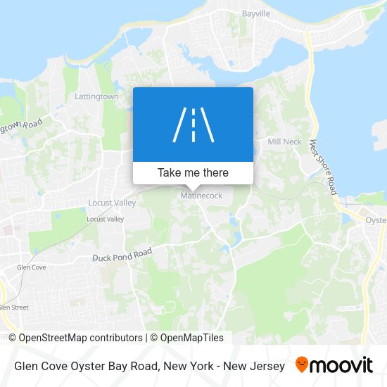 Glen Cove Oyster Bay Road map