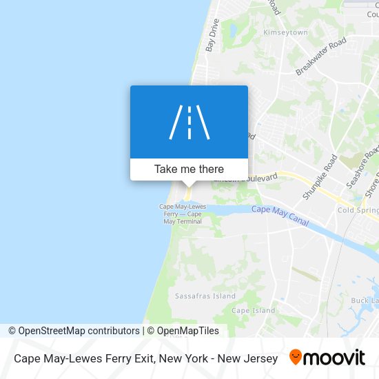Cape May-Lewes Ferry Exit map