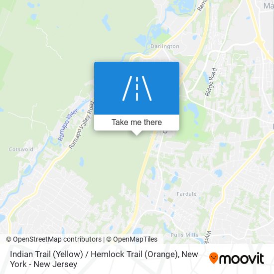 Indian Trail (Yellow) / Hemlock Trail (Orange) map