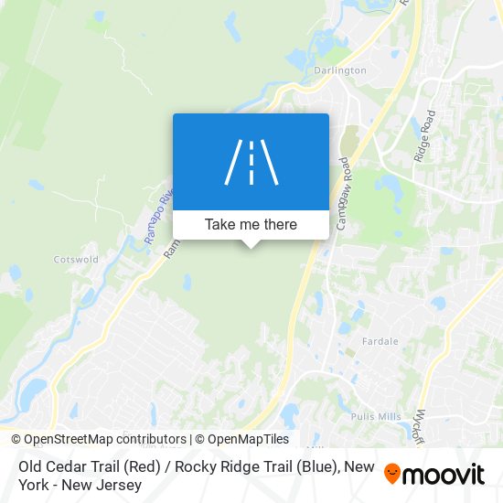 Old Cedar Trail (Red) / Rocky Ridge Trail (Blue) map