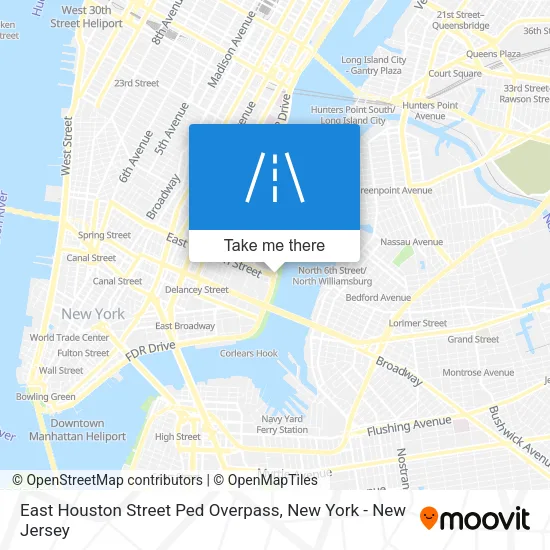 East Houston Street Ped Overpass map