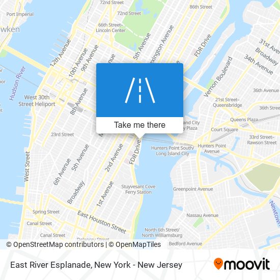 East River Esplanade map