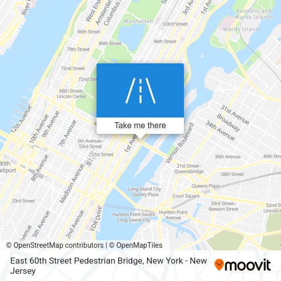 East 60th Street Pedestrian Bridge map