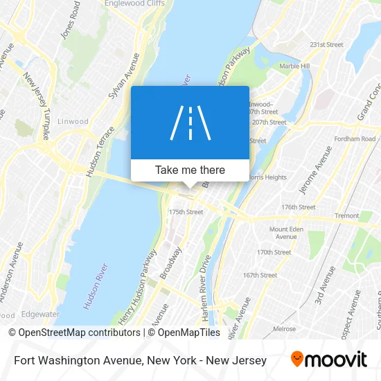 Fort Washington Avenue map