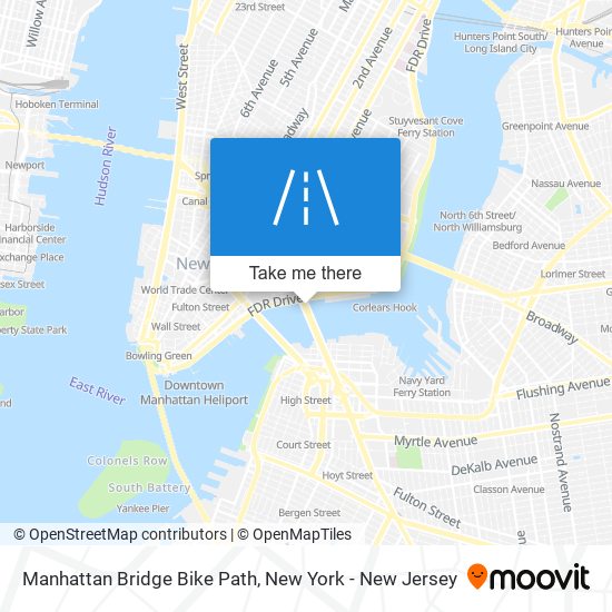 Manhattan Bridge Bike Path map