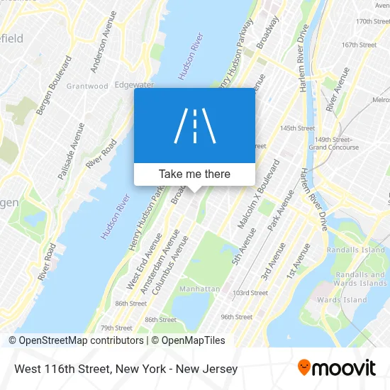 West 116th Street map
