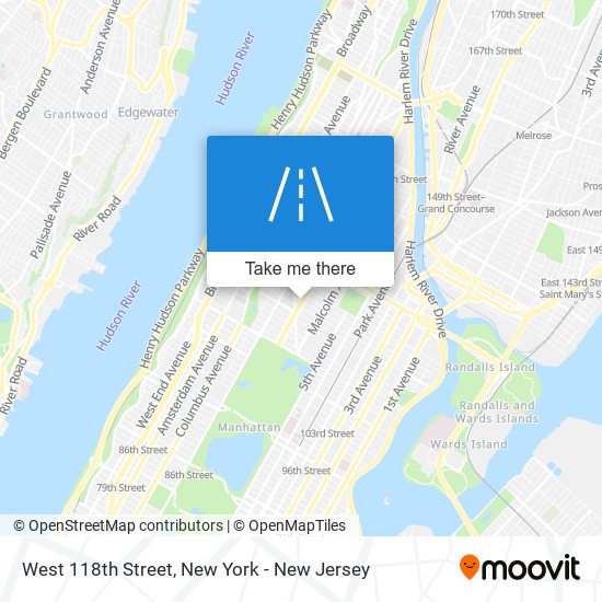 West 118th Street map