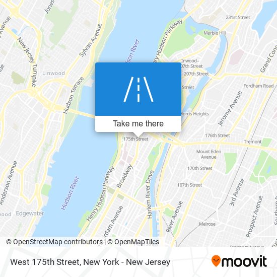 West 175th Street map