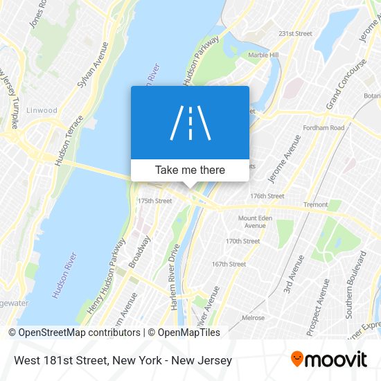 West 181st Street map