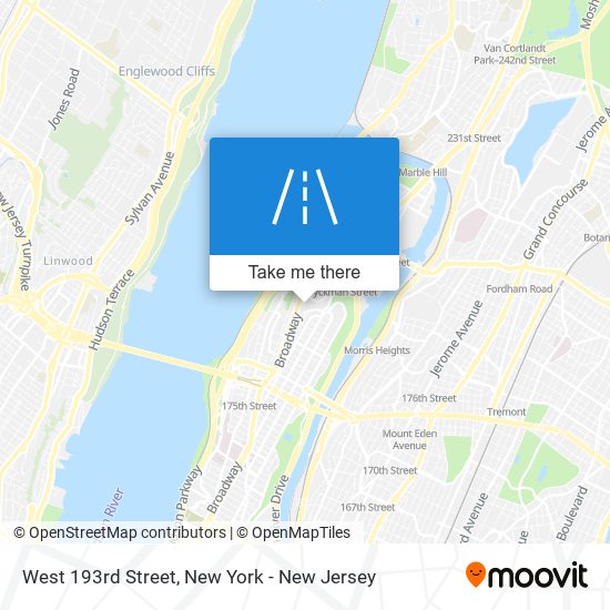 West 193rd Street map