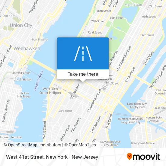 West 41st Street map