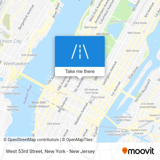 West 53rd Street map