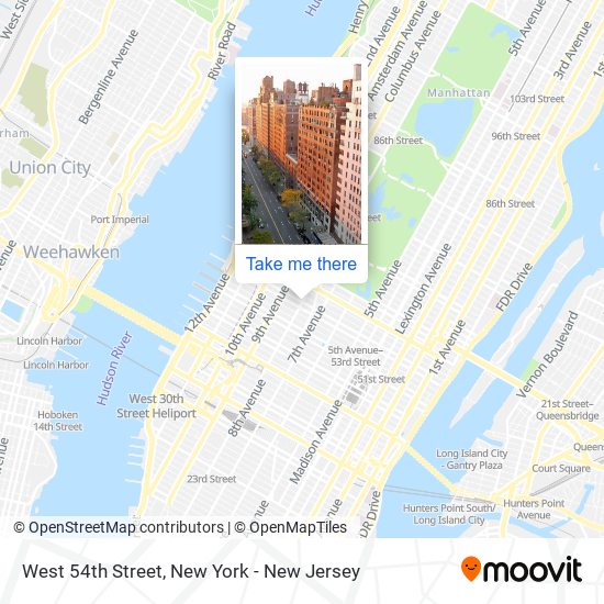 West 54th Street map