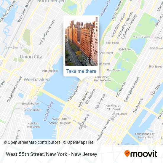 Mapa de West 55th Street