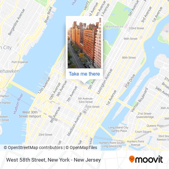 West 58th Street map