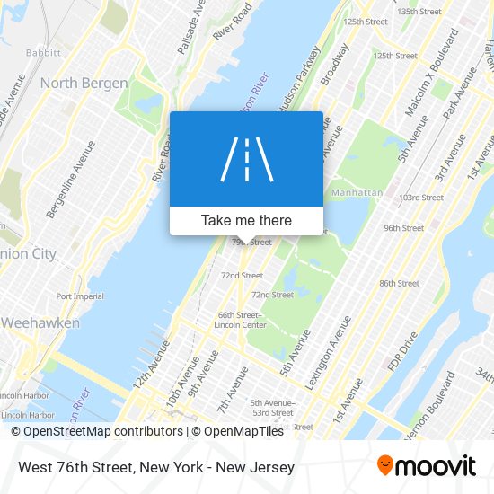 West 76th Street map