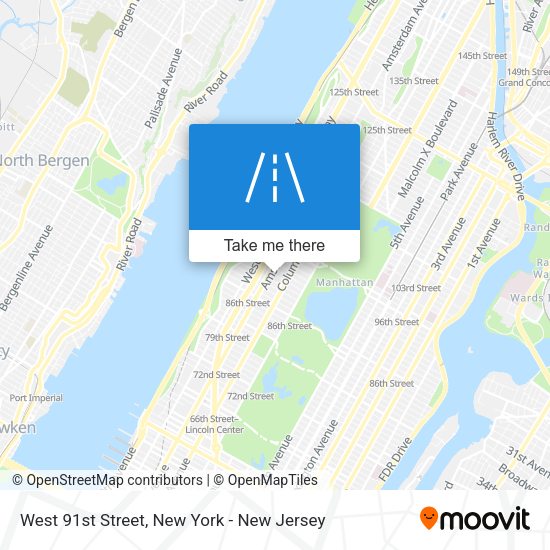 West 91st Street map