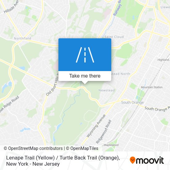 Lenape Trail (Yellow) / Turtle Back Trail (Orange) map