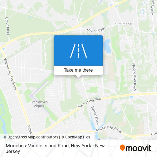 Moriches-Middle Island Road map